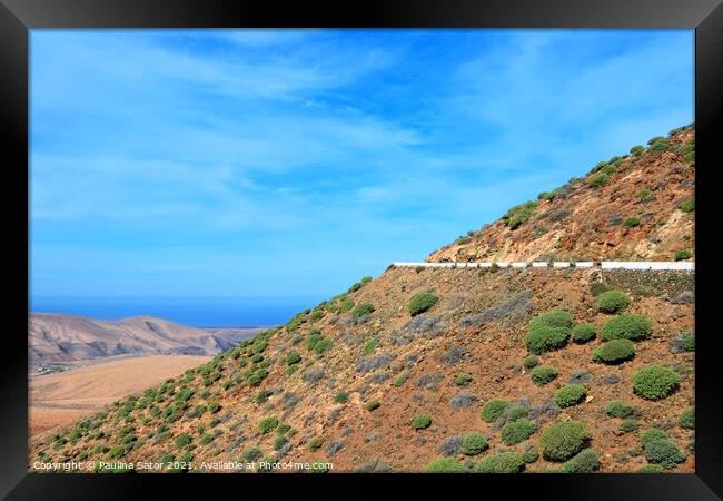 Fuerteventura mountains panorama Framed Print by Paulina Sator