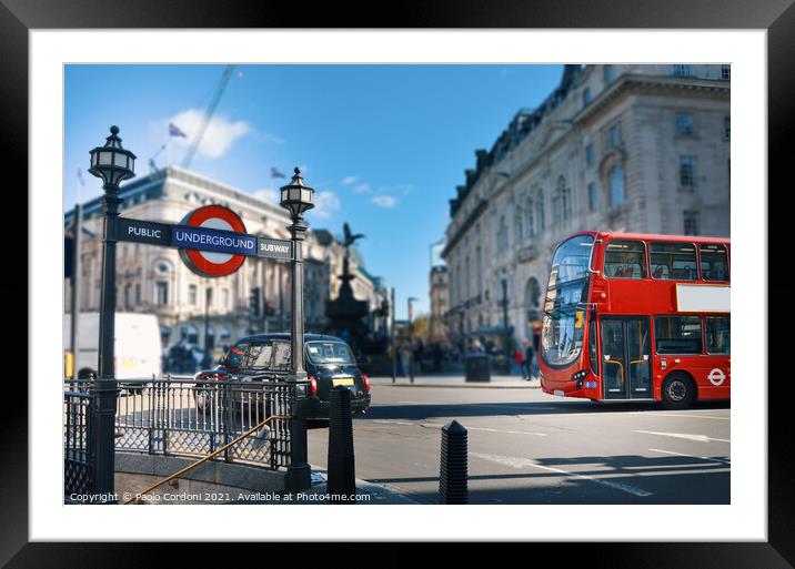 Underground london symbol in the city of London Framed Mounted Print by Paolo Cordoni