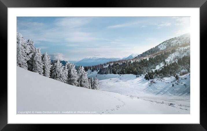 Outdoor mountain and snow Framed Mounted Print by Paolo Cordoni