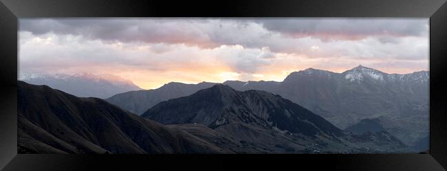 Albiez-Montrond French Alps Sunset Framed Print by Sonny Ryse