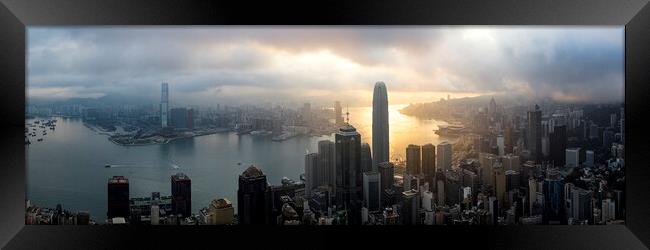 Hong Kong Skyline at sunrise Framed Print by Sonny Ryse