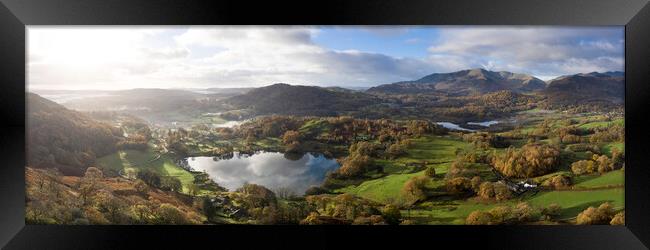 Loughrigg Tarn in autumn in the Lake District Framed Print by Sonny Ryse