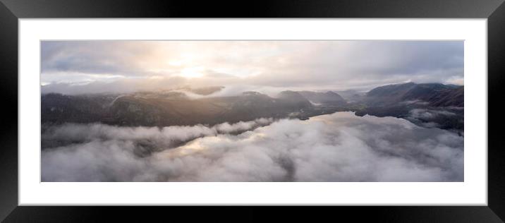 Dewentwater covered in fog at sunrise Framed Mounted Print by Sonny Ryse