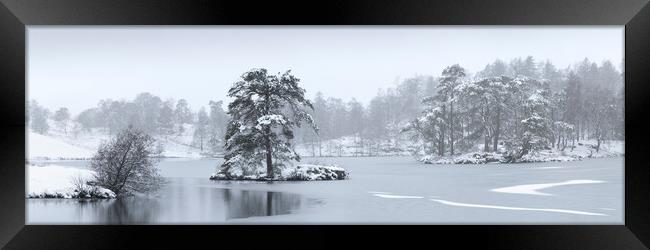 Frozen tarn hows covere din snow lake district Framed Print by Sonny Ryse
