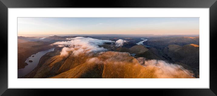 Helvellyn Aerial Lake District Framed Mounted Print by Sonny Ryse