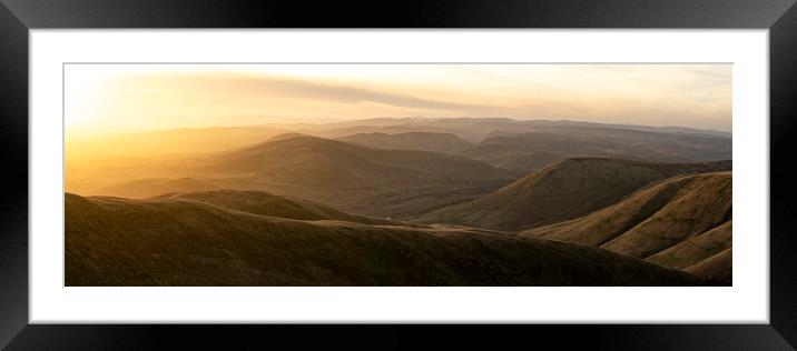 Howgill Fells Black and white Cumbria Framed Mounted Print by Sonny Ryse