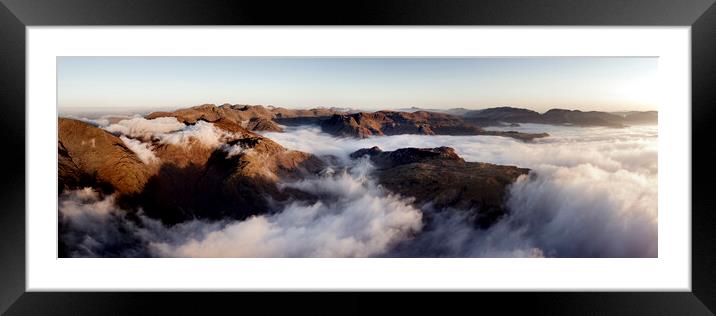 Langdale Valley Aerial Cloud Inversion Lake District Framed Mounted Print by Sonny Ryse