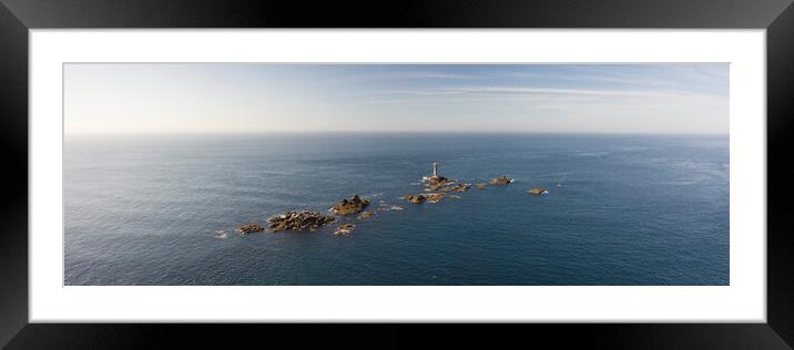 Land's End Cornwall Lighthouse Framed Mounted Print by Sonny Ryse