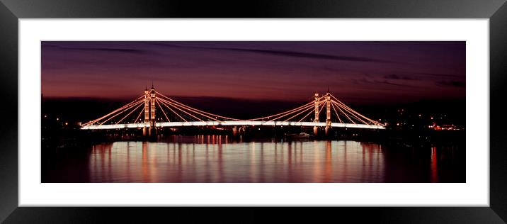 Albert Bridge London at night Framed Mounted Print by Sonny Ryse