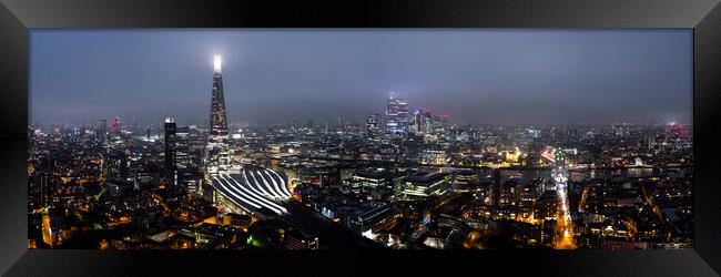 The Shard and the London Skyline at Night Framed Print by Sonny Ryse