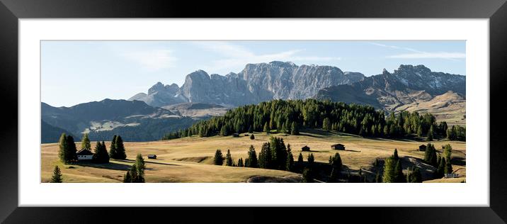Alpe di Siusi Seiser Alm Gruppo del Catinaccio Alpine meadow Ita Framed Mounted Print by Sonny Ryse