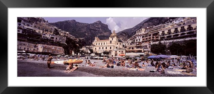Positano Beach Italy Amalfi Coast Framed Mounted Print by Sonny Ryse