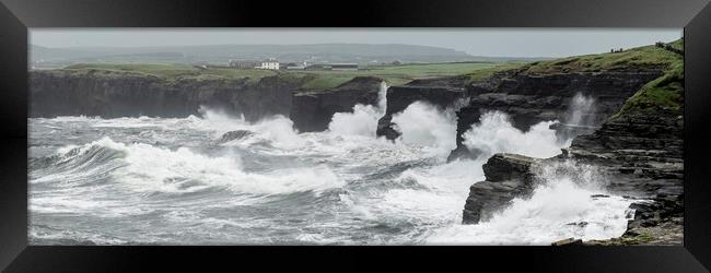 Stormy Wild atlantic way cliffs ireland Framed Print by Sonny Ryse