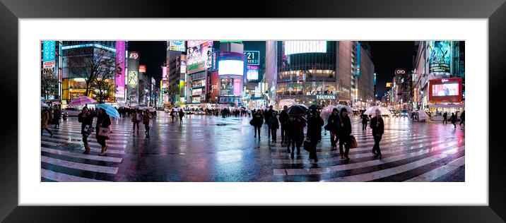 Shibuya Crossing Japan at night 2 Framed Mounted Print by Sonny Ryse