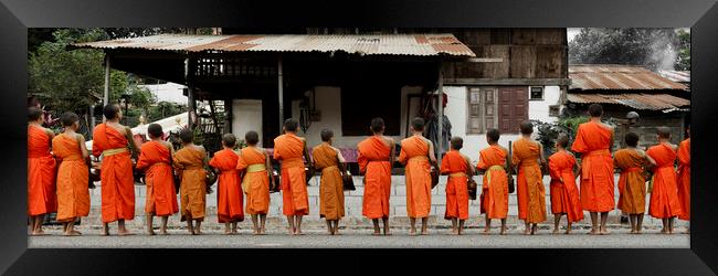 Luang Prabang Young Buddhist Monks Laos 2 Framed Print by Sonny Ryse