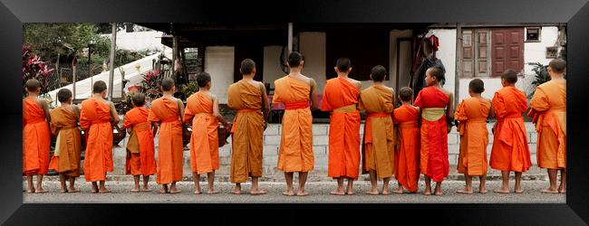 Luang Prabang Young Buddhist Monks Laos Framed Print by Sonny Ryse