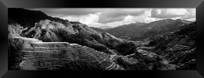 Banaue Rice terraces Philippines black and white Framed Print by Sonny Ryse