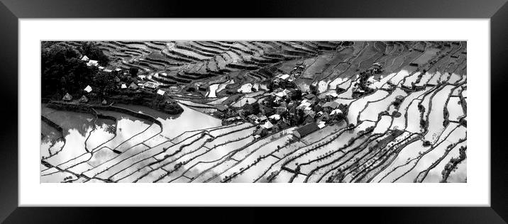 Batad Rice terraces Black and white Banaue Framed Mounted Print by Sonny Ryse