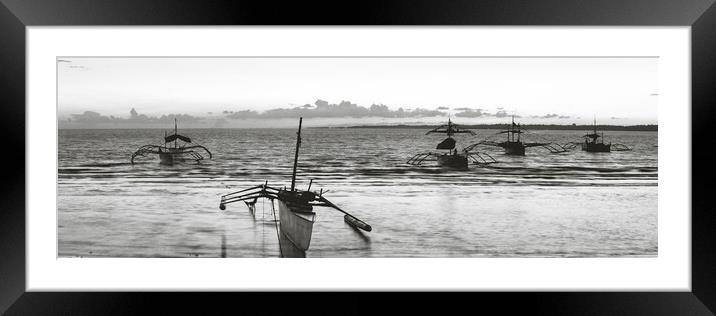 Philippines fishing boats Framed Mounted Print by Sonny Ryse