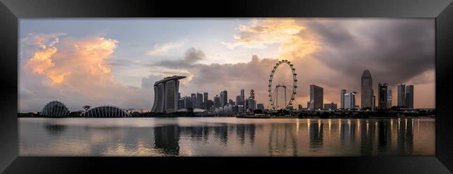 Singapore east marina bay skyline sunset Framed Print by Sonny Ryse