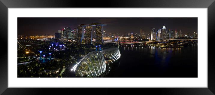 Singapore Gardens by the bay at night Framed Mounted Print by Sonny Ryse