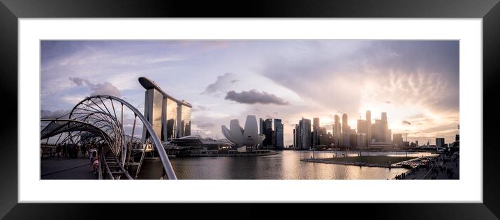 Singapore Marina Bay at sunset Framed Mounted Print by Sonny Ryse