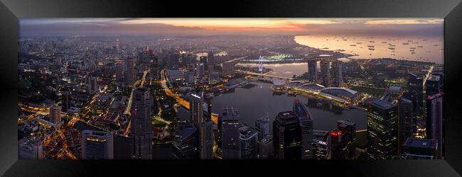 Singapore sunrise aerial Framed Print by Sonny Ryse