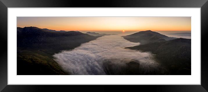 Snowdonia Wales sunrise cloud inversion Framed Mounted Print by Sonny Ryse