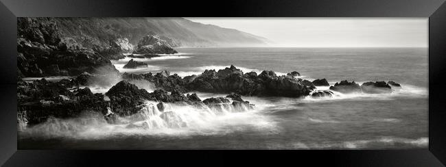 BIG SUR CALIFORNIA COAST Black and white Framed Print by Sonny Ryse