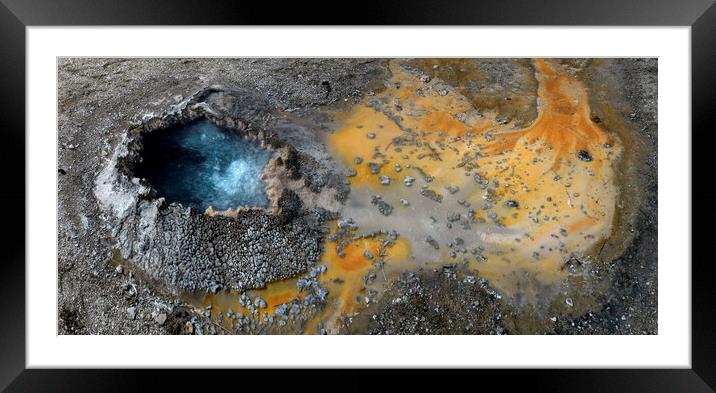 Yellowstone National Park Upper Geyser Spring Framed Mounted Print by Sonny Ryse