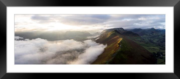 Cat Bells and Derwentwater on a misty winter morning Lake Distri Framed Mounted Print by Sonny Ryse