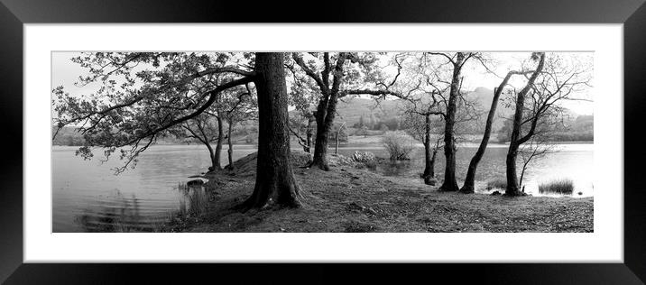 Rydal water in the lake district black and white Framed Mounted Print by Sonny Ryse