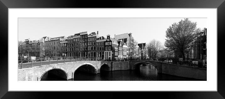 Keizersgratch Emperor's canal Amsterdam black and white Framed Mounted Print by Sonny Ryse