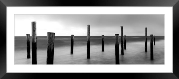 Palendorp Petten Beach Netherlands Black and white Framed Mounted Print by Sonny Ryse
