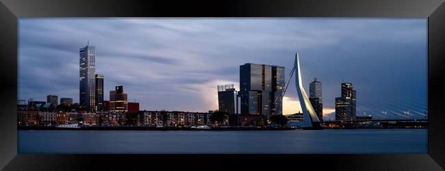 Rotterdam cityscape Erasmusbrug Netherlands Framed Print by Sonny Ryse