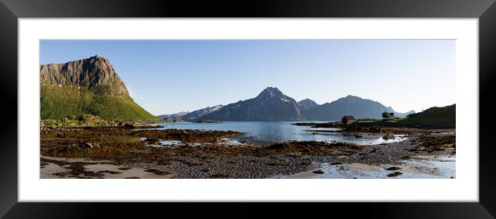 Flakstadoya Mountains and Fjord Lofoten Islands 2 Framed Mounted Print by Sonny Ryse