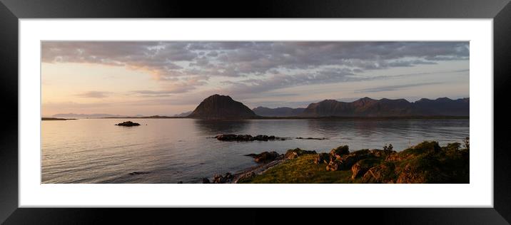 Hoven Mountian Gimsoya island Norway 2 Framed Mounted Print by Sonny Ryse