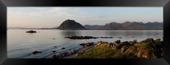 Hoven Mountian Gimsoya island Norway Framed Print by Sonny Ryse