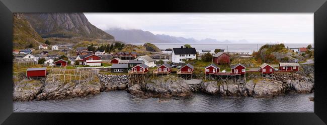 Norwegian Red Rorbu Hamnoy Island Lofoten Islands Framed Print by Sonny Ryse