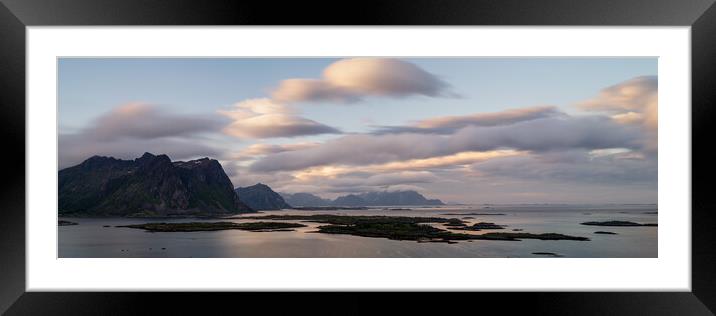 Rolvsfjorden Clouds Vestvagoya mountains sunrise Lofoten Islands Framed Mounted Print by Sonny Ryse