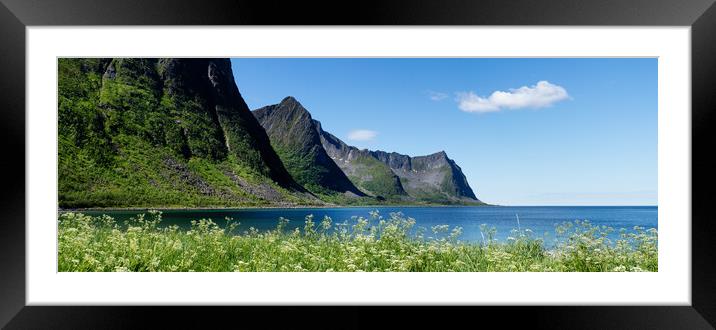 Senja Island Steinfjorden mountains Norway Framed Mounted Print by Sonny Ryse
