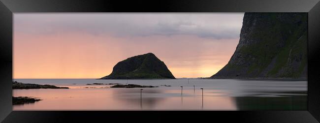 Taa island sunset Lofoten Islands Framed Print by Sonny Ryse