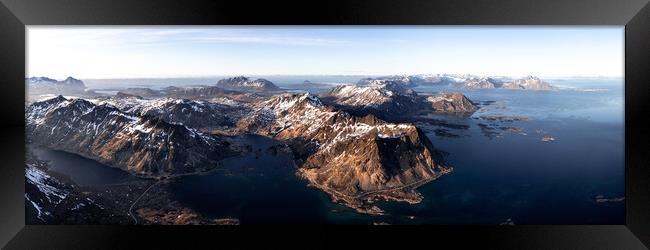 Valberg lofoten islands aerial drone Framed Print by Sonny Ryse