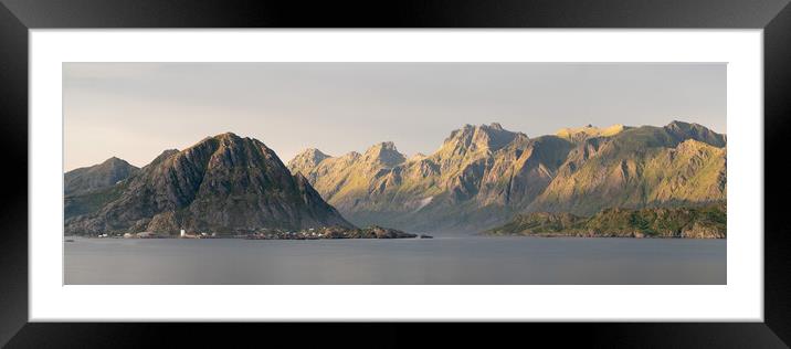 Sund Flakstadoya mountains Lofoten Islands Framed Mounted Print by Sonny Ryse