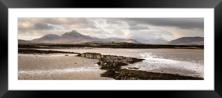 Ashaig Beach and Cuillin Mountains Isle of Skye Scotland Framed Mounted Print by Sonny Ryse