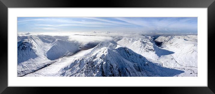 Buachaille Etive Mòr Stob Dearg mountain aerial Glencoe Scotland Framed Mounted Print by Sonny Ryse