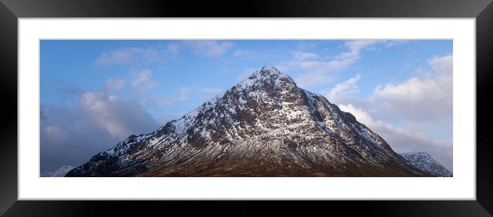 Buachaille Etive Mòr Stob Dearg mountain in snow Glencoe Scotland Framed Mounted Print by Sonny Ryse