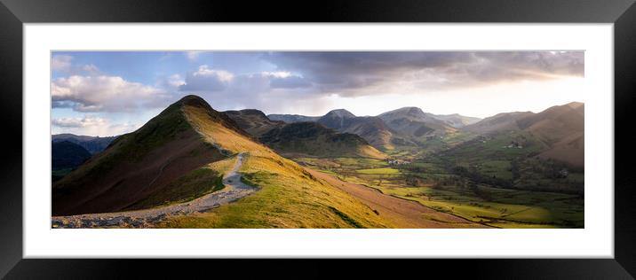 Catbells Hiking trail in the Lake District England Framed Mounted Print by Sonny Ryse