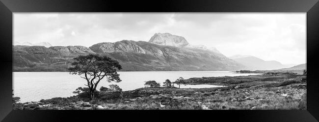 Loch Maree Slioch mountain Wester Ross Highlands scotland Black  Framed Print by Sonny Ryse