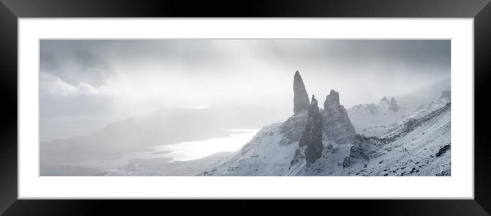 Old Man of Storr in winter snow Isle of Skye Scotland 2 Framed Mounted Print by Sonny Ryse